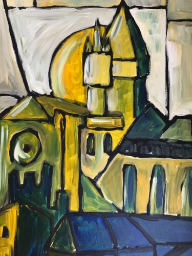 schilderij van vervallen kerk